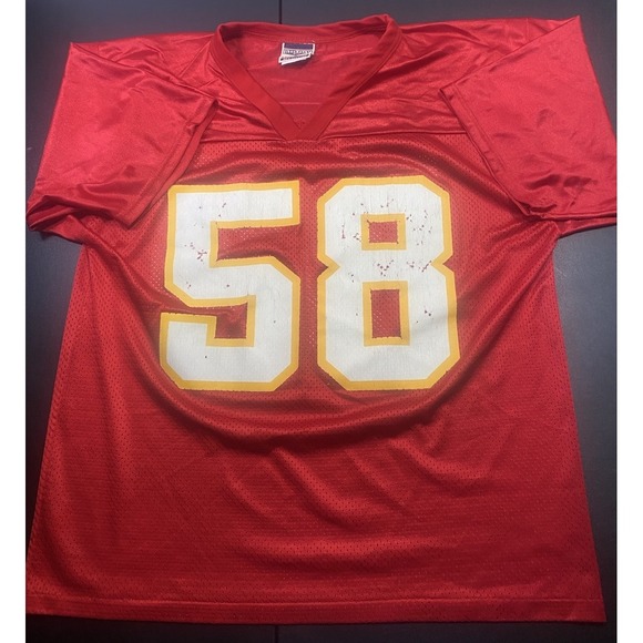 Other - Vintage Red Oak By Brazos #58 Kansas City Chiefs Colors Jersey Medium Distressed